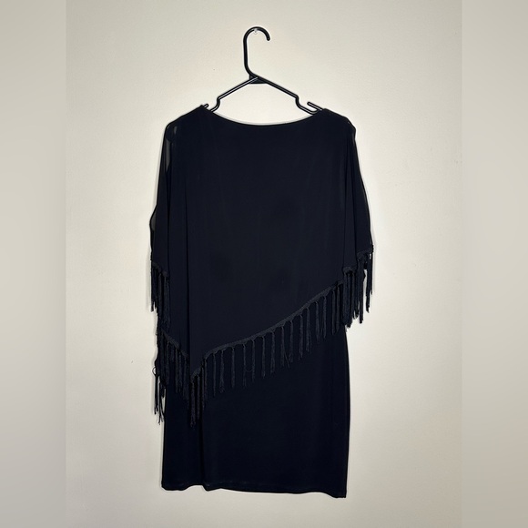 13. XScape Size 6 little black dress with fringe details - Picture 2 of 2